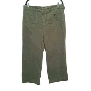 J.Crew Sailor Slim Wide-leg Chino Pant in Distressed Fatigue BY637 Size 32 Green